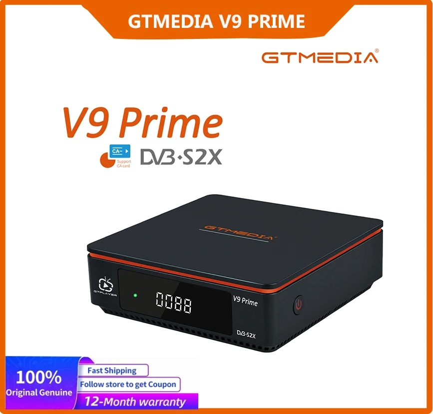 

GTMEDIA V9 Prime Satellite Receiver DVB-S/S2/S2X, VCM/ACM/Multi-stream/T2-MI CS Supported Brazil Box Built-in 2.4G WIFI TV BOX