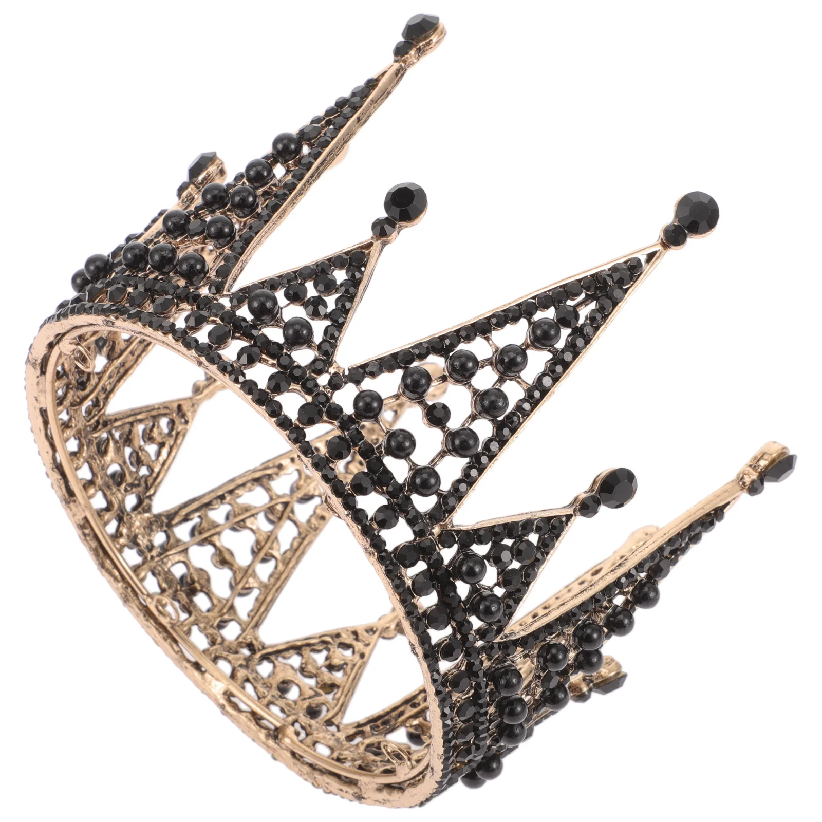 Black Vintage Crown Women Headdress Halloween Decor Headgear Rhinestone Baroque Alloy Hair Decoration Bride Wedding
Black Vintage Crown Women Headdress Halloween Decor Headgear Rhinestone Baroque Alloy Hair Decoration Bride Wedding