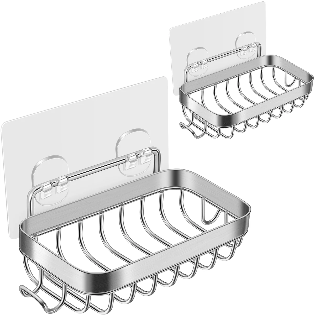 2pcs Soap Holder 304 Stainless Steel Bar Soap Holder Sponge Tray with Traceless Adhesive Tape for Bathroom and Kitchen
2pcs Soap Holder 304 Stainless Steel Bar Soap Holder Sponge Tray with Traceless Adhesive Tape for Bathroom and Kitchen