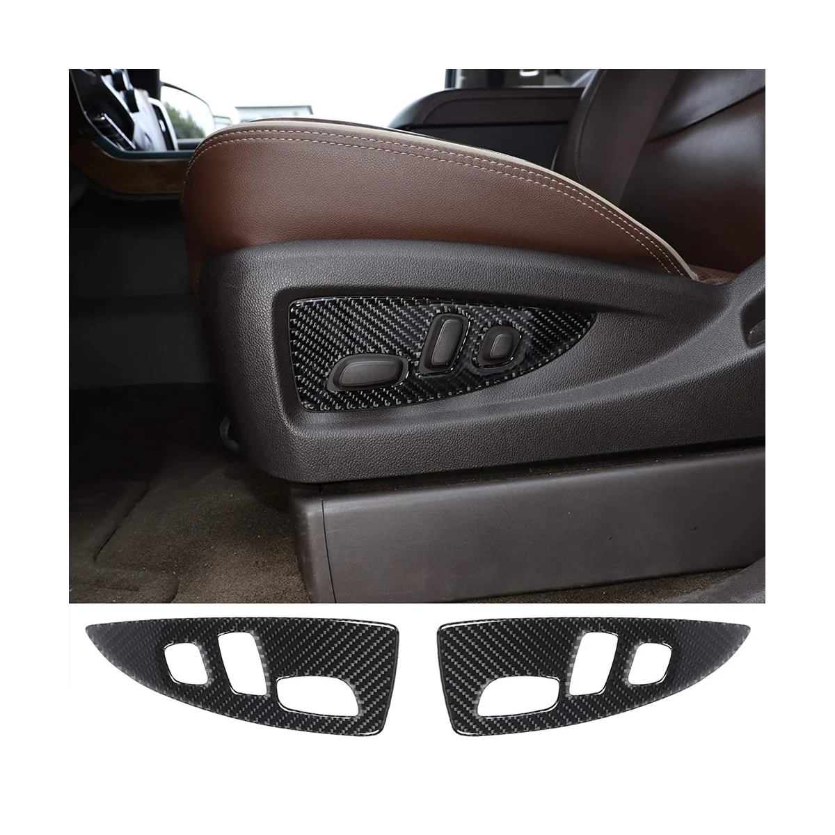 

Кнопки регулировки сиденья, панель переключателя, отделка для Chevrolet Silverado GMC Sierra 2014-2018, аксессуары, мягкое углеродное волокно