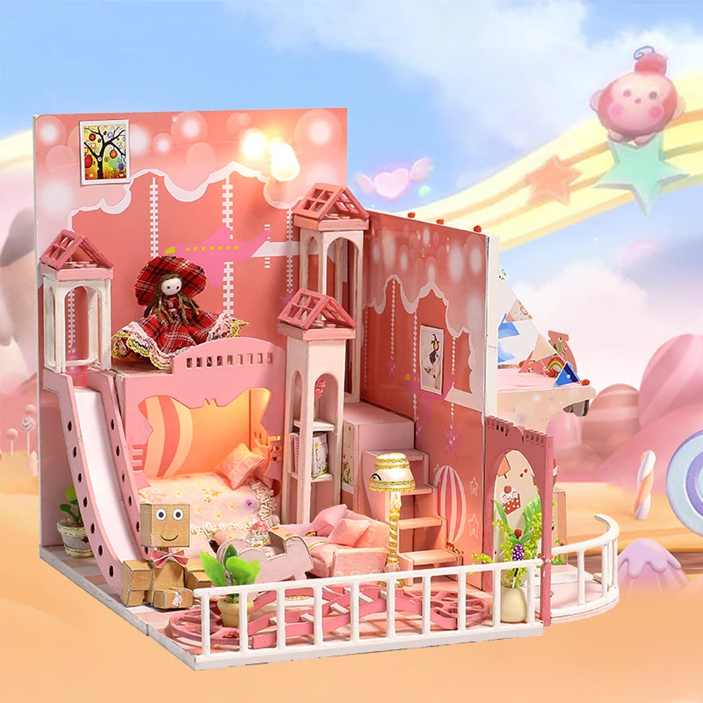 3D DIY Dollhouse Wooden Assembled Crafts Toys Handmade Birthday Gift Wooden Bedroom House Lighting Villa Models
3D DIY Dollhouse Wooden Assembled Crafts Toys Handmade Birthday Gift Wooden Bedroom House Lighting Villa Models