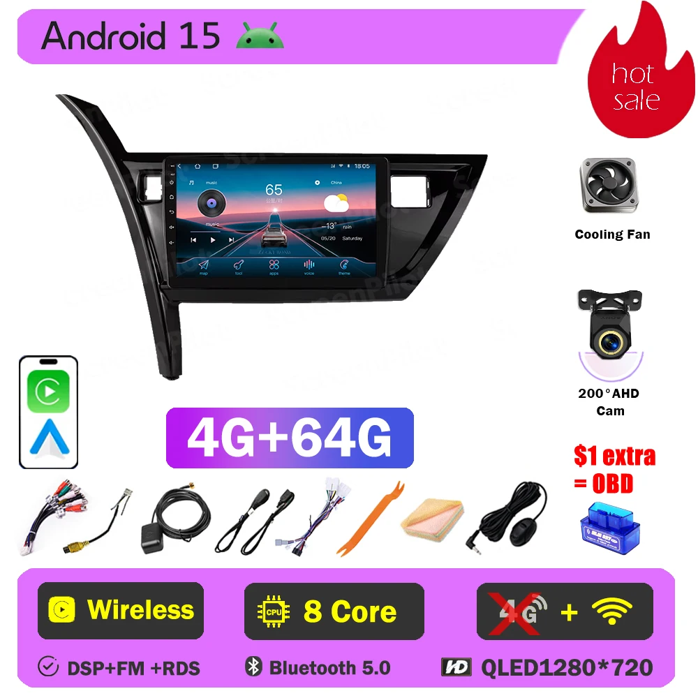 Android 15 для Toyota Corolla Auris 2013-2016 стерео головное устройство 2 din Mirror Link беспроводной Android автоматический сенсорный экран RDS Wi-Fi 5G
Android 15 для Toyota Corolla Auris 2013-2016 стерео головное устройство 2 din Mirror Link беспроводной Android автоматический сенсорный экран RDS Wi-Fi 5G