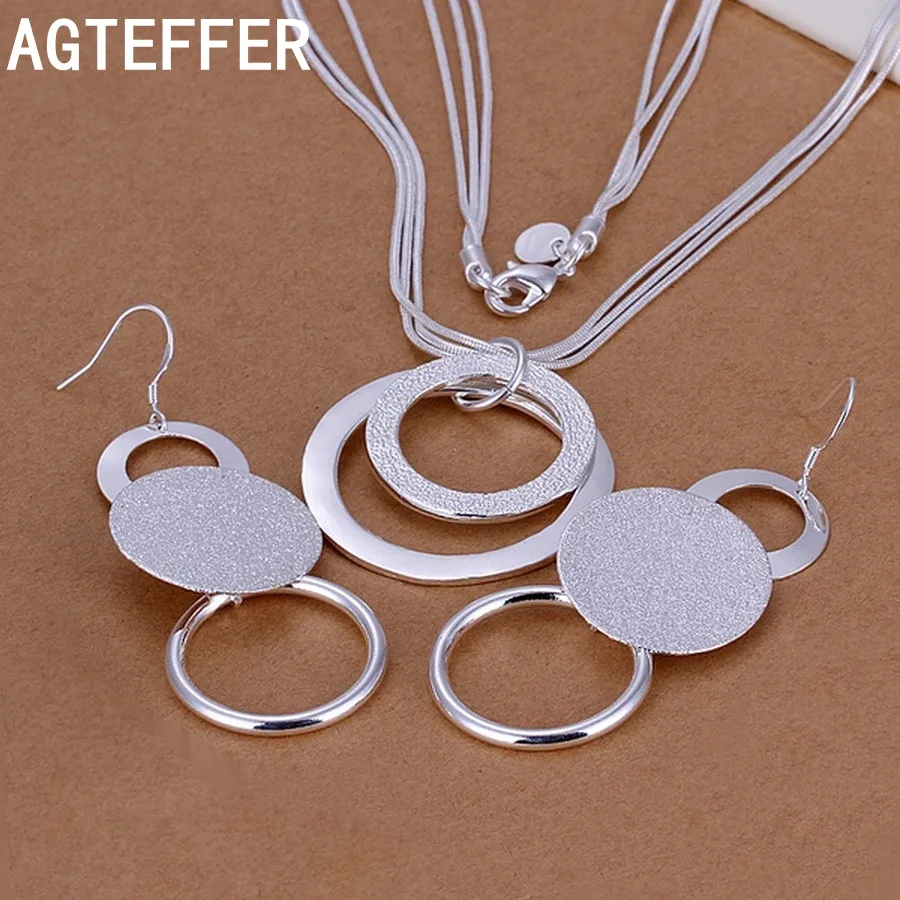 925 Sterling Silver Wedding Christmas Gift Retro Double Matte Geometric Pendant Necklace Drop Earrings Fashion Jewelry Sets 
925 Sterling Silver Wedding Christmas Gift Retro Double Matte Geometric Pendant Necklace Drop Earrings Fashion Jewelry Sets