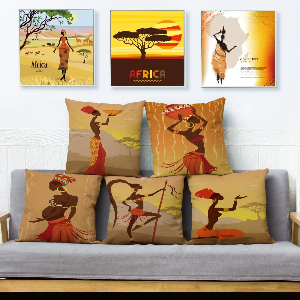 African Girl Style Design Linen Pillow Case 45*45cm Printed Car Cushion Cover for Sofa Bed Home Decoration Yellow Pillowcases
African Girl Style Design Linen Pillow Case 45*45cm Printed Car Cushion Cover for Sofa Bed Home Decoration Yellow Pillowcases