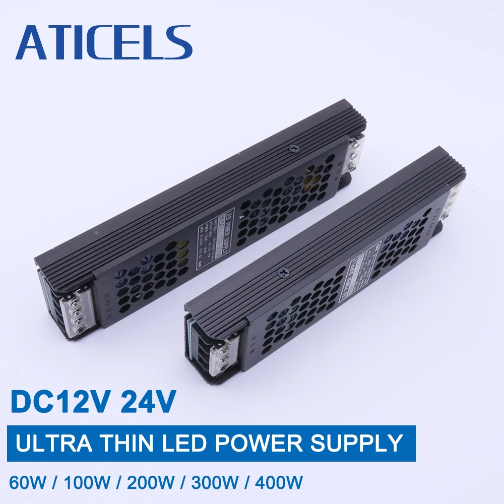 

Switching Power Supply AC220V To DC12V 24V Lighting Transformer LED Driver 60W 100W 200W 300W 400W Ultra thin For Led Strip CCTV