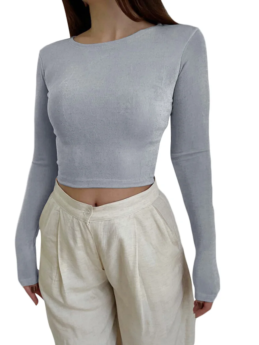 y2k Crop Tops for Women 2000s Aesthetic Basic Long Sleeve Bodycon Cut Out T Shirt Streetwear
y2k Crop Tops for Women 2000s Aesthetic Basic Long Sleeve Bodycon Cut Out T Shirt Streetwear