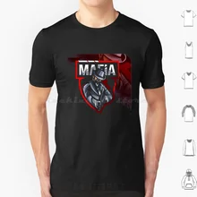 Gangster Mafia Mascot Logo Design T Shirt Big Size 100% Cotton New York Football Josh Allen Potato 716 Svn One Six Design Bills