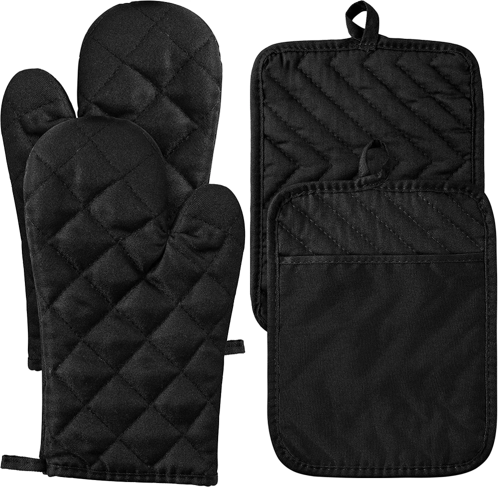 Kitchen Gloves High Temperature Resistance Oven Mitts Potholders Pad 4Pcs/set Black for Cooking Baking Supplies Potholders Pad
Kitchen Gloves High Temperature Resistance Oven Mitts Potholders Pad 4Pcs/set Black for Cooking Baking Supplies Potholders Pad