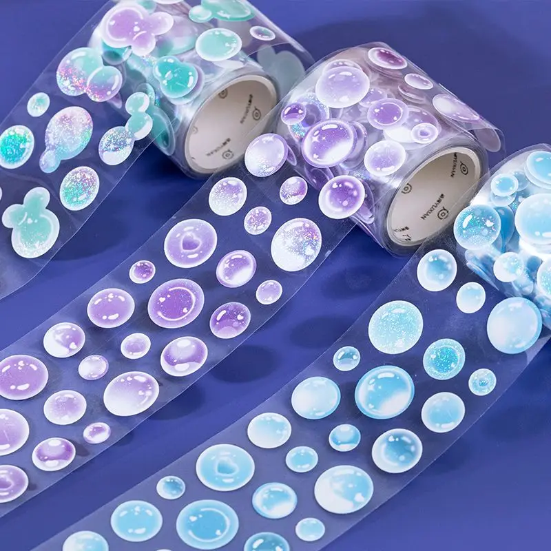 Children's ins wind fantasy bubble hall laser goo card die cut polka dot tape hand tent decoration diy material stickers
Children's ins wind fantasy bubble hall laser goo card die cut polka dot tape hand tent decoration diy material stickers