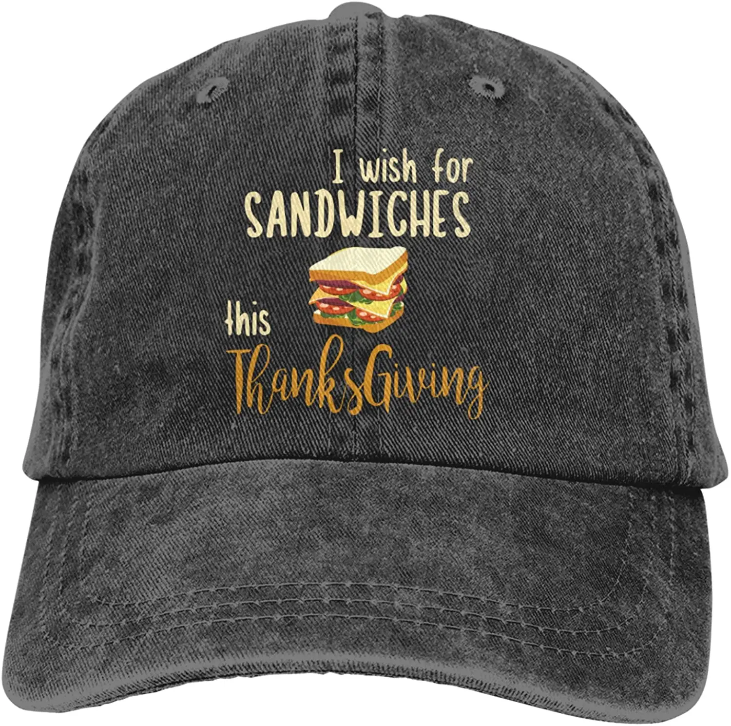 Baseball Cap Wish For Sandwiches For Thanks Giving Outdoor Traving Sport Adjustable Hat Washed Cotton Black
Baseball Cap Wish For Sandwiches For Thanks Giving Outdoor Traving Sport Adjustable Hat Washed Cotton Black