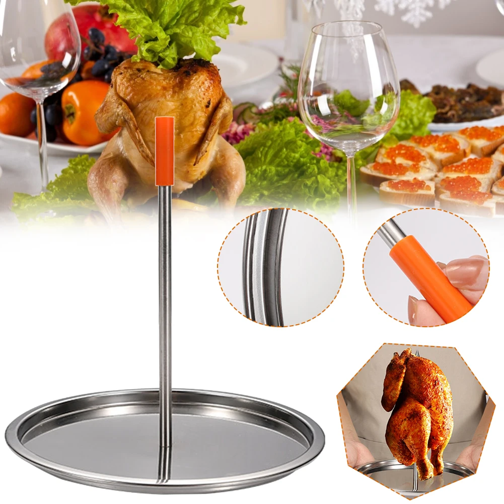 Chicken BBQ Rack Removable Handle Vertical Skewer Meat Spit Poultry Standing Up Grilling Stainless Steel With Base Roaster
Chicken BBQ Rack Removable Handle Vertical Skewer Meat Spit Poultry Standing Up Grilling Stainless Steel With Base Roaster
