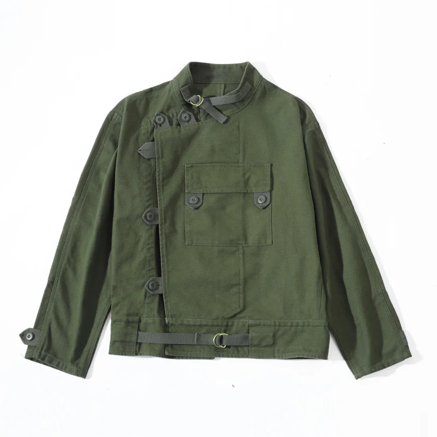 Retro Bomber Jackets Autumn Winter Military Misplaced Oblique Buckle Cargo Jacket Male Cotton Vintage Motorcycle Outwear Coats
Retro Bomber Jackets Autumn Winter Military Misplaced Oblique Buckle Cargo Jacket Male Cotton Vintage Motorcycle Outwear Coats