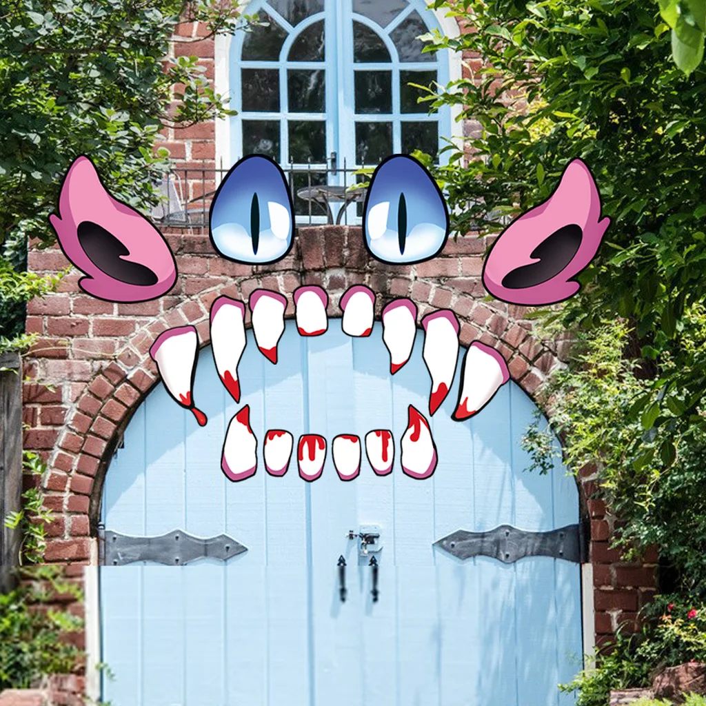 Large Size Halloween Garage Door Decorations,Monster Face Eyes House Archway Outdoor Decor for Halloween Holiday Decor Supplies 
Large Size Halloween Garage Door Decorations,Monster Face Eyes House Archway Outdoor Decor for Halloween Holiday Decor Supplies