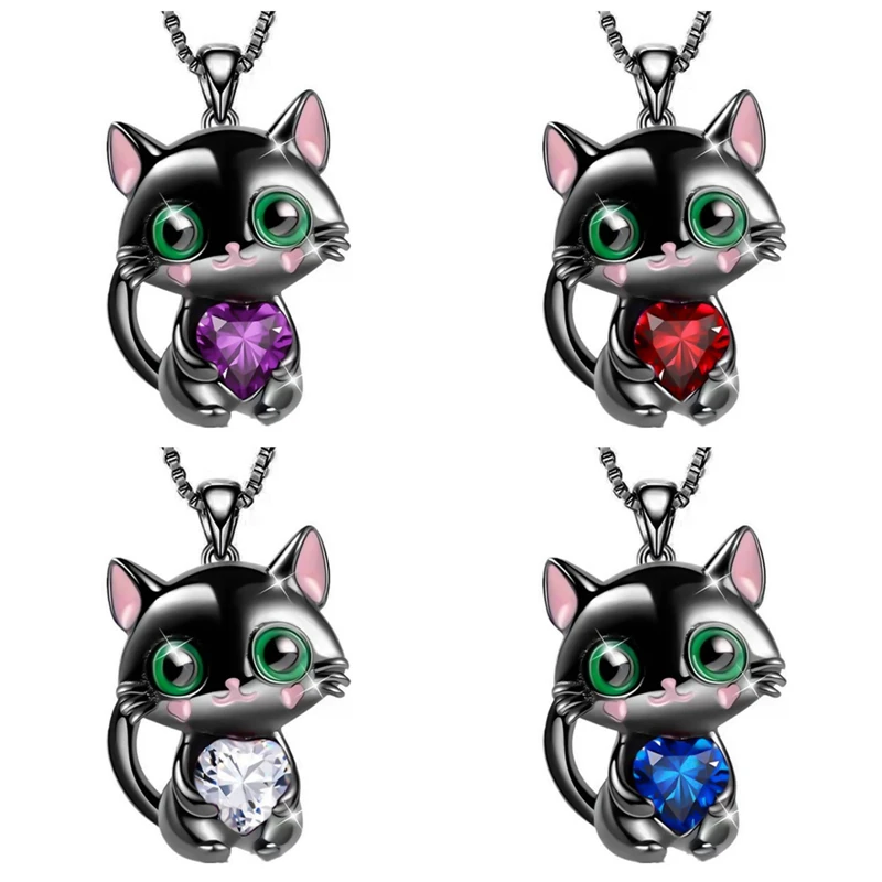 1PC New Fashion Love Crystal Cat Pendant Necklace Cute Animal Jewelry For Women Valentines Day Gift
1PC New Fashion Love Crystal Cat Pendant Necklace Cute Animal Jewelry For Women Valentines Day Gift