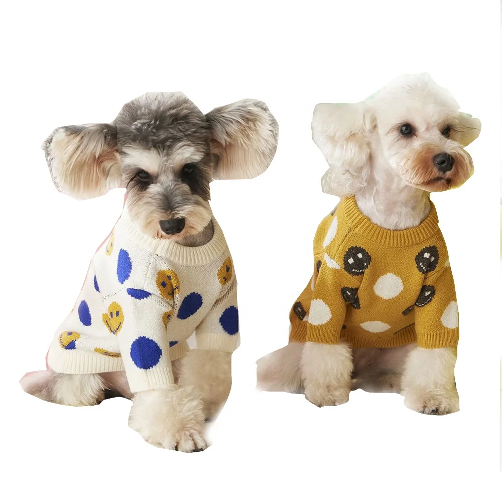 TawneyBear Winter Dog Sweater Warm Thick Pet Clothes Cute Smile Face Cat Knitted Pullover Crew Neck Jumper for French Bulldog
TawneyBear Winter Dog Sweater Warm Thick Pet Clothes Cute Smile Face Cat Knitted Pullover Crew Neck Jumper for French Bulldog