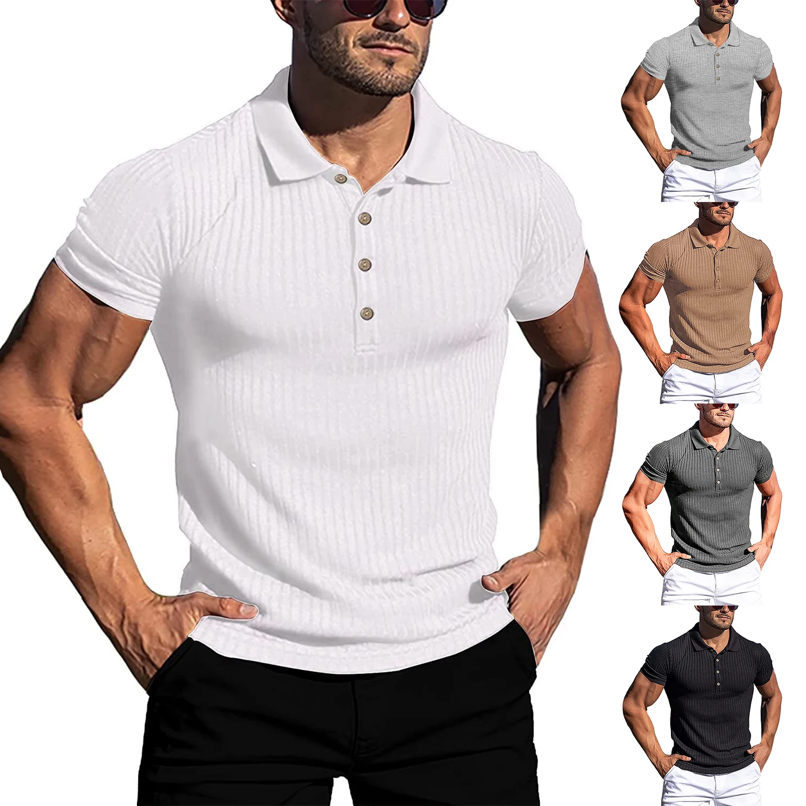 Men’s Shirt Short Sleeve Shirt Turn-down Collar Button Closure Ribbed Solid Summer Tops for Casual Daily T-shirt shirt top M-5XL
Men’s Shirt Short Sleeve Shirt Turn-down Collar Button Closure Ribbed Solid Summer Tops for Casual Daily T-shirt shirt top M-5XL