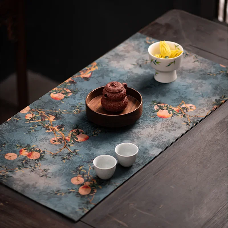 

Xiangyun Yarn Zen Small Tea Seats Retro Style Fabric Chinese High-End Tablecloth Double-Sided Dual-Use Tea Ceremony Utensils
