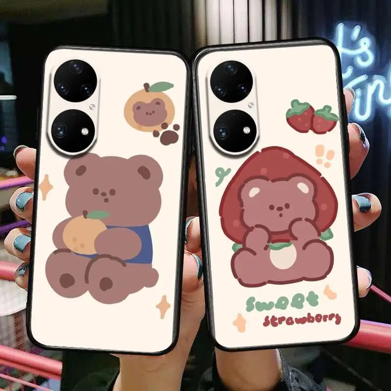 Cute Bear Fruit Couple Phone Case For Huawei p50 P40 p30 P20 10 9 8 Lite E Pro Plus Black Etui Coque Painting Hoesjes comic fas
Cute Bear Fruit Couple Phone Case For Huawei p50 P40 p30 P20 10 9 8 Lite E Pro Plus Black Etui Coque Painting Hoesjes comic fas