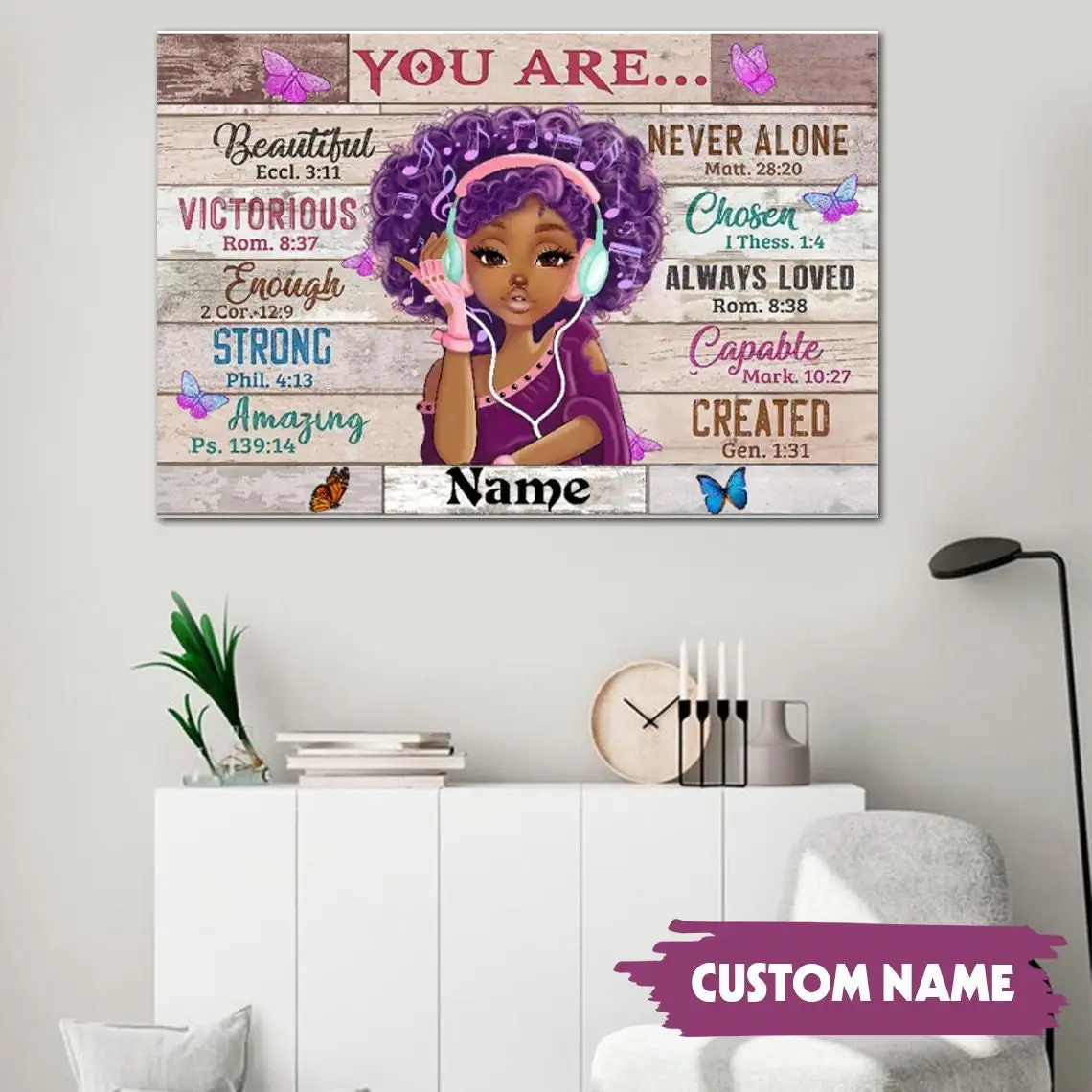 Customized Black Girl Name Poster You Are Beautiful Victorious Strong Perfect Present Canvas Print Home Decor for Black Woman
Customized Black Girl Name Poster You Are Beautiful Victorious Strong Perfect Present Canvas Print Home Decor for Black Woman