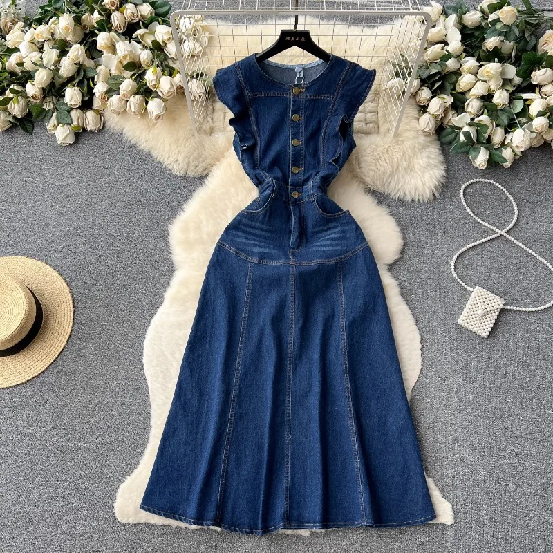 Hikigawa 2023 Summer Solid Causal Women Jean Dress All Match Short Sleeve Dresses Sexy Chic Fashion Elegant Vestido De Mujer
Hikigawa 2023 Summer Solid Causal Women Jean Dress All Match Short Sleeve Dresses Sexy Chic Fashion Elegant Vestido De Mujer