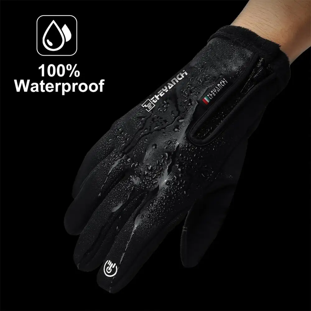 

Cold-proof Ski Gloves Waterproof Winter Gloves Cycling Fluff Warm Gloves For Touchscreen Cold Weather Windproof Anti Slip