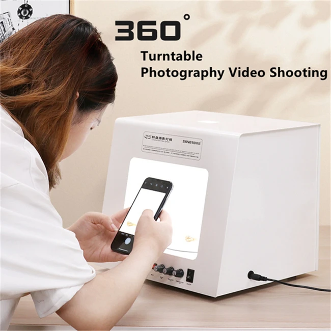 Newest Sanoto TB30 portable photography turntable with 360degree rotation turntable inside for jewelry photo video light box
Newest Sanoto TB30 portable photography turntable with 360degree rotation turntable inside for jewelry photo video light box
