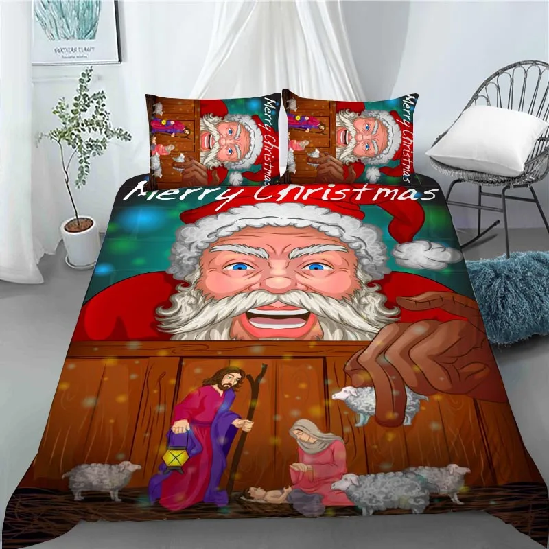 3D Christmas Decoration Duvet Cover Fashion Santa Claus Quilt Cover with Pillowcase Queen King Size for Kids Adult Bedroom Decor
3D Christmas Decoration Duvet Cover Fashion Santa Claus Quilt Cover with Pillowcase Queen King Size for Kids Adult Bedroom Decor