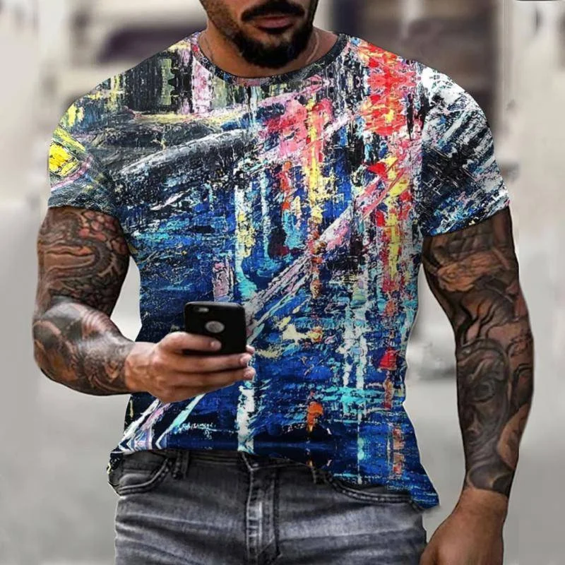 T-shirts For Men Colorful Retro Fun Print Men's T Shirt Street Short Sleeve Oversized Tops Tee Shirt Men Abstract Vintage
T-shirts For Men Colorful Retro Fun Print Men's T Shirt Street Short Sleeve Oversized Tops Tee Shirt Men Abstract Vintage