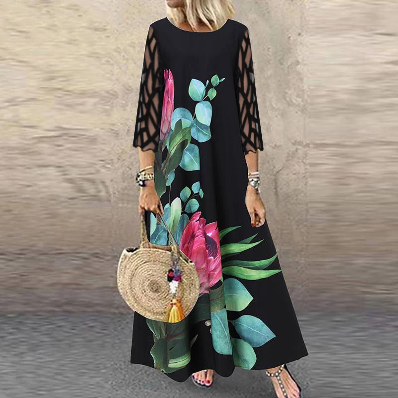 Vintage Floral Print Bohemian Long Dress Women Spring O Neck Loose Boho Party Dress Autumn Half Sleeve Maxi Beach Dress Vestidos
Vintage Floral Print Bohemian Long Dress Women Spring O Neck Loose Boho Party Dress Autumn Half Sleeve Maxi Beach Dress Vestidos