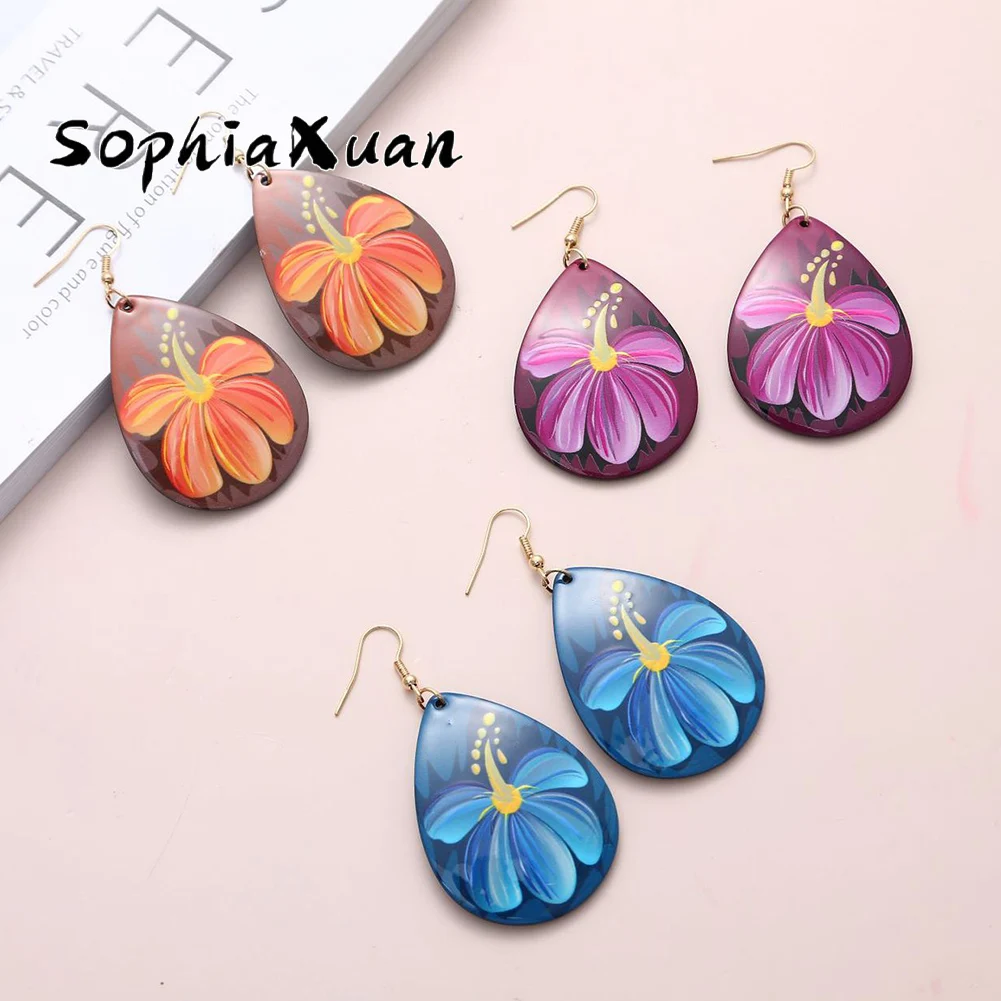 SophiaXuan Geometric Acrylic Drop Earrings Retro Ethnic Style Earring Painted Tropical Flower Eardrop Women's Jewelry Decoration
SophiaXuan Geometric Acrylic Drop Earrings Retro Ethnic Style Earring Painted Tropical Flower Eardrop Women's Jewelry Decoration