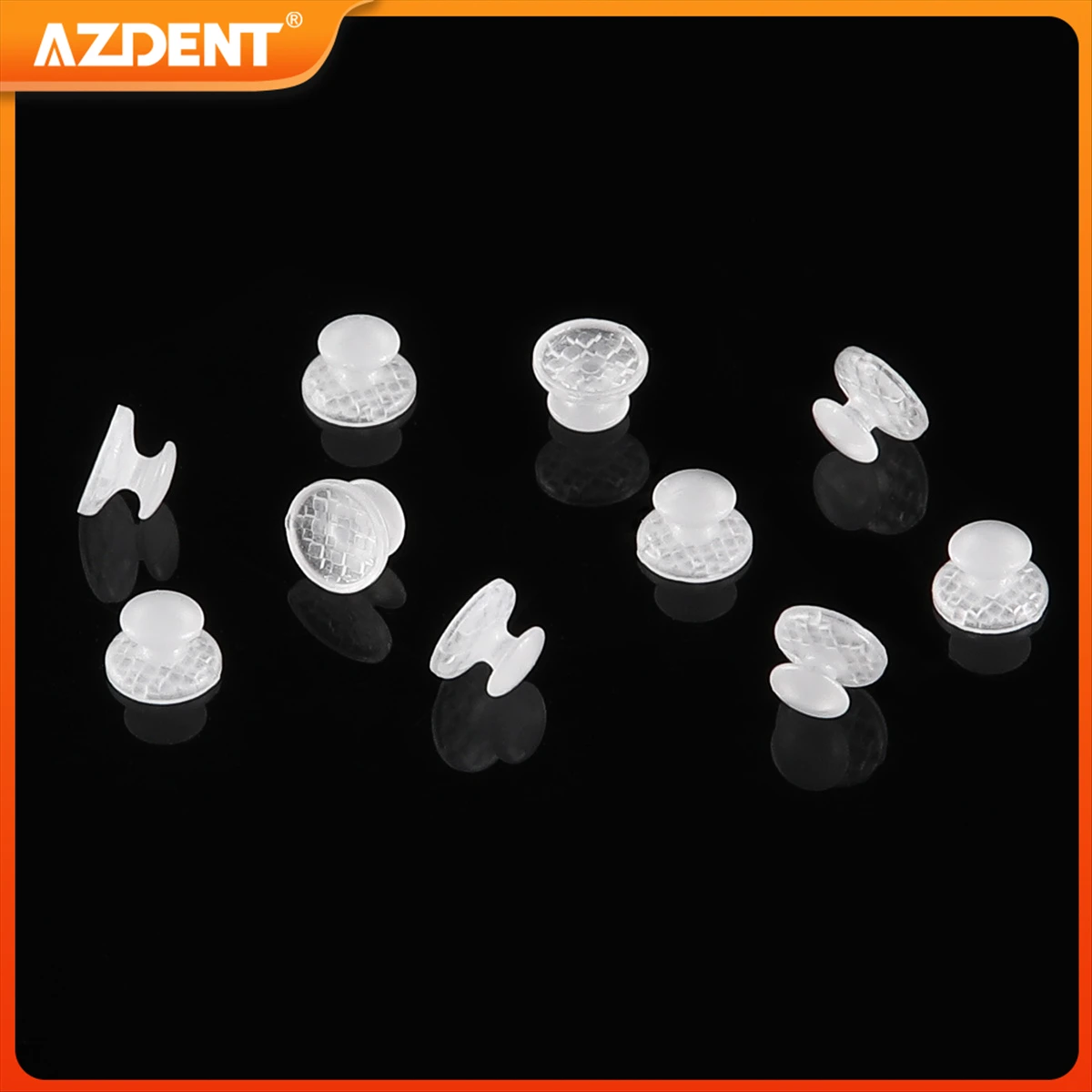 

AZDENT 10PCS/Pack Dental Orthodontic Lingual Buttons Composite Clear Ceramic Bondable Round and Rectangular Base
