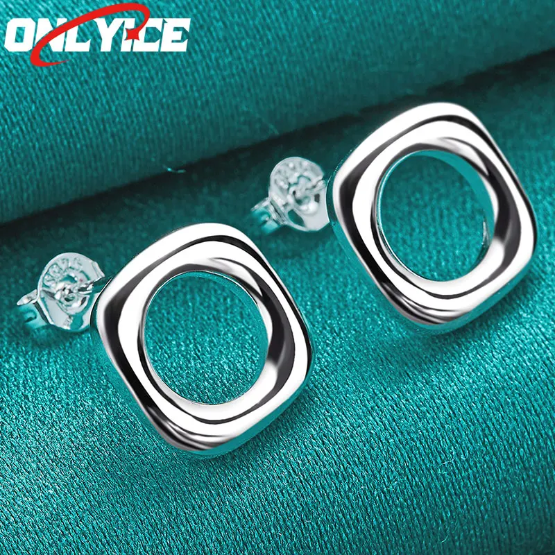 925 Sterling Silver Square Round Smooth Stud Earrings for Women Fashion Glamour Christmas Party Wedding Engagement Jewelry
925 Sterling Silver Square Round Smooth Stud Earrings for Women Fashion Glamour Christmas Party Wedding Engagement Jewelry