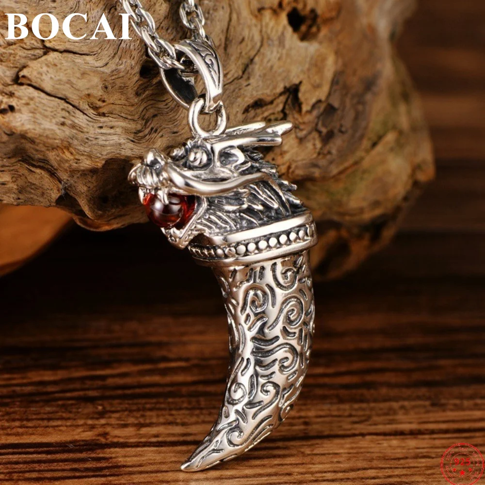 BOCAI S925 Sterling Silver Pendant 2022 New Fashion Dragon Playing Beads Garnet Wolf Tooth Pure Argentum Gem Jewelry for Men
BOCAI S925 Sterling Silver Pendant 2022 New Fashion Dragon Playing Beads Garnet Wolf Tooth Pure Argentum Gem Jewelry for Men