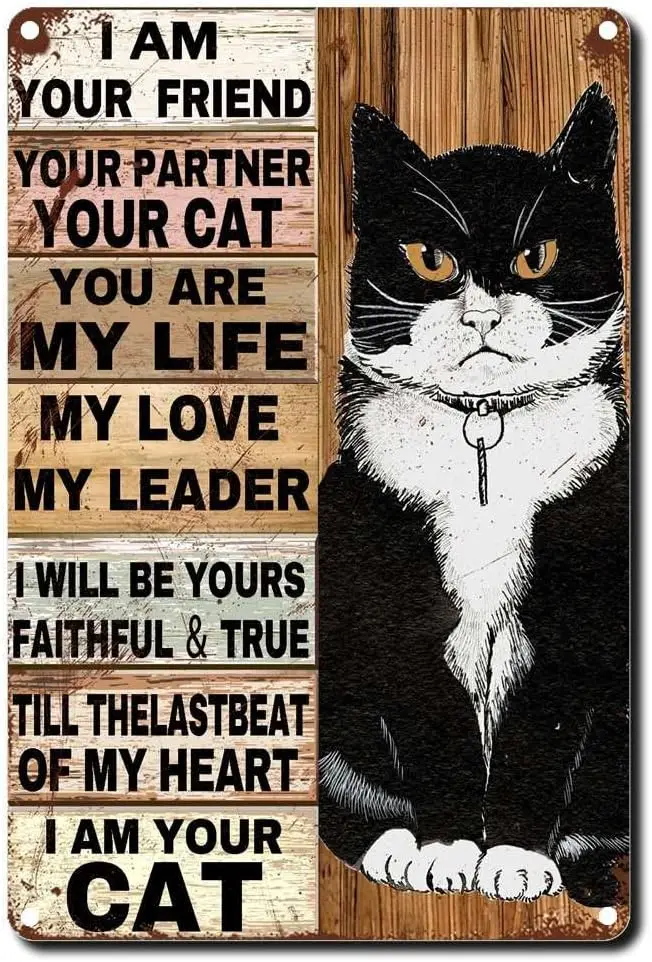 Metal Tin Sign Black and white cat metal sign I am your friend I am your black and white cat vintage metal sign Vintage Style
Metal Tin Sign Black and white cat metal sign I am your friend I am your black and white cat vintage metal sign Vintage Style