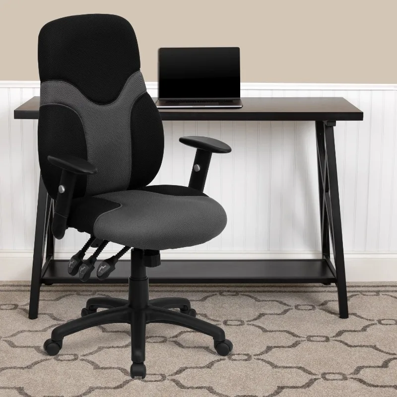 Flash Furniture High Back Ergonomic Black and Gray Mesh Swivel Task Office Chair with Adjustable Arms Office Chair
Flash Furniture High Back Ergonomic Black and Gray Mesh Swivel Task Office Chair with Adjustable Arms Office Chair
