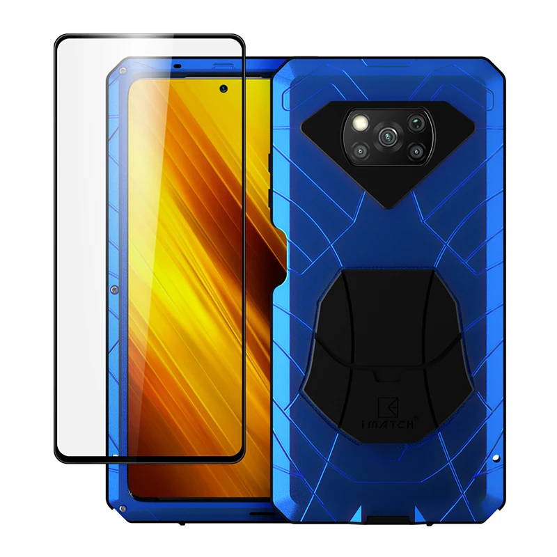 Чехол для Xiaomi POCO X3 Pro NFC F2 Pro Poco F1, закаленное стекло, сверхпрочная защита, противоударный жесткий алюминиевый металлический чехол
Чехол для Xiaomi POCO X3 Pro NFC F2 Pro Poco F1, закаленное стекло, сверхпрочная защита, противоударный жесткий алюминиевый металлический чехол