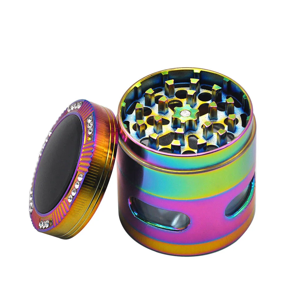50mm Four-Layer Metal Zinc Alloy Perspective Cigarette Grinder Colorful Herb Grinder Tobacco Weed Accesories
50mm Four-Layer Metal Zinc Alloy Perspective Cigarette Grinder Colorful Herb Grinder Tobacco Weed Accesories