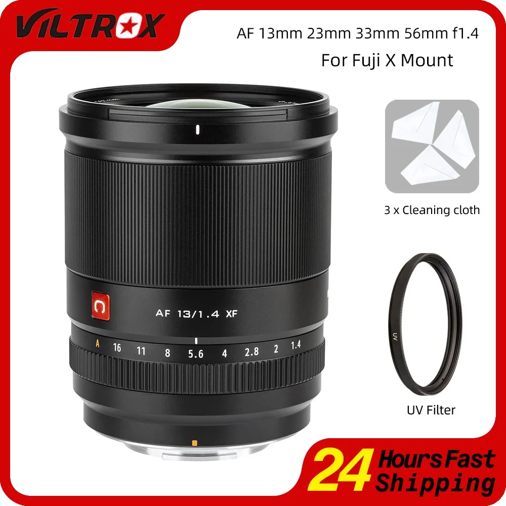 Viltrox 13mm 23mm 33mm 56mm f1.4 Auto Focus Ultra Wide Angle Lens for Fujifilm Fuji X mount Camera X-PRO3 X-T3 X-A7 X-S10
Viltrox 13mm 23mm 33mm 56mm f1.4 Auto Focus Ultra Wide Angle Lens for Fujifilm Fuji X mount Camera X-PRO3 X-T3 X-A7 X-S10