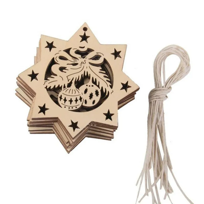 10Pcs/Lot Christmas Wood Snowflake Rustic Christmas Decorations For Xmas Tree Hanging Ornament Party Festival Supplies
10Pcs/Lot Christmas Wood Snowflake Rustic Christmas Decorations For Xmas Tree Hanging Ornament Party Festival Supplies