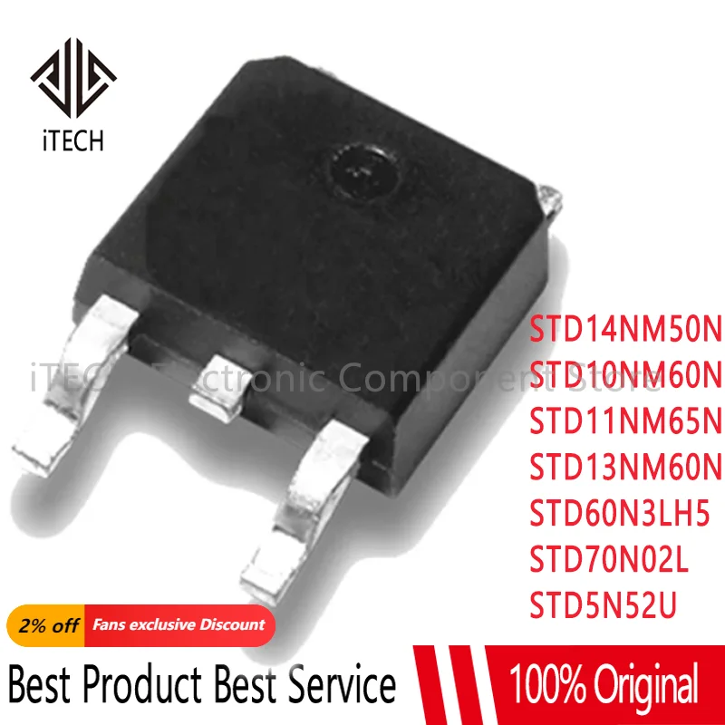 5pcs STD14NM50N TO-252 14NM50N TO252 STD14NM50 STD10NM60N 10NM60N STD11NM65N 11NM65N STD13NM60N 13NM60N STD60N3LH5 STD70N02L
5pcs STD14NM50N TO-252 14NM50N TO252 STD14NM50 STD10NM60N 10NM60N STD11NM65N 11NM65N STD13NM60N 13NM60N STD60N3LH5 STD70N02L