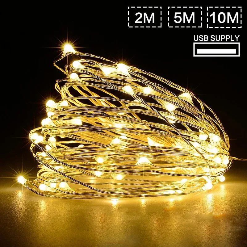 LED String Lights DIY Christmas Decor Garland USB Waterproof Outdoor Cooper Wire Fairy lights Wedding Party New Year Decorations
LED String Lights DIY Christmas Decor Garland USB Waterproof Outdoor Cooper Wire Fairy lights Wedding Party New Year Decorations