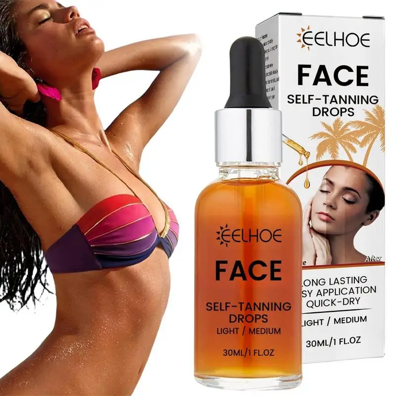 

Fast Tan Glow Drops Sunless Skin Tanning Oil Liquid Dark Self Tanner Water Serums For Face Body Fake Indoor Tanning Lotion