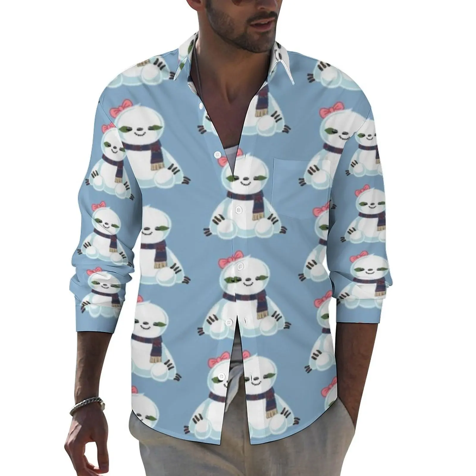 Snow Sloth Shirt Funny Animal Pinrt Casual Shirts Long Sleeve Graphic Y2K Blouses Spring Vintage Oversized Tops
Snow Sloth Shirt Funny Animal Pinrt Casual Shirts Long Sleeve Graphic Y2K Blouses Spring Vintage Oversized Tops