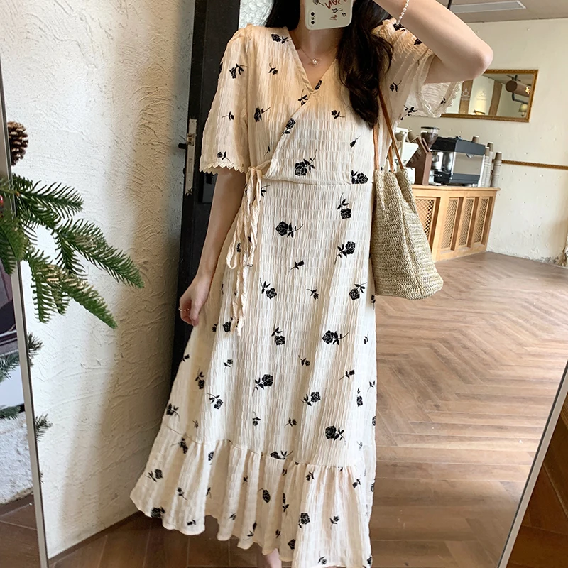 2022 Cute Large size Short Sleeve Dress Soft Waist Floral Dress Elegant Women Clothing Spring Summer Dress sweet p04
2022 Cute Large size Short Sleeve Dress Soft Waist Floral Dress Elegant Women Clothing Spring Summer Dress sweet p04