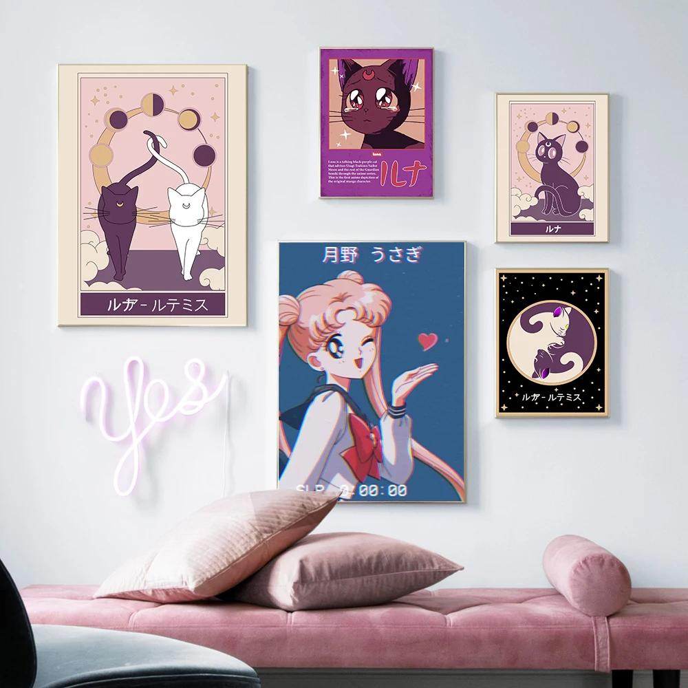 Cutie Luna Artemis Cartoon Poster Aesthetics Canvas Painting Anime Art Print Retro Cat Wall Picture For Living Room Home Decor
Cutie Luna Artemis Cartoon Poster Aesthetics Canvas Painting Anime Art Print Retro Cat Wall Picture For Living Room Home Decor