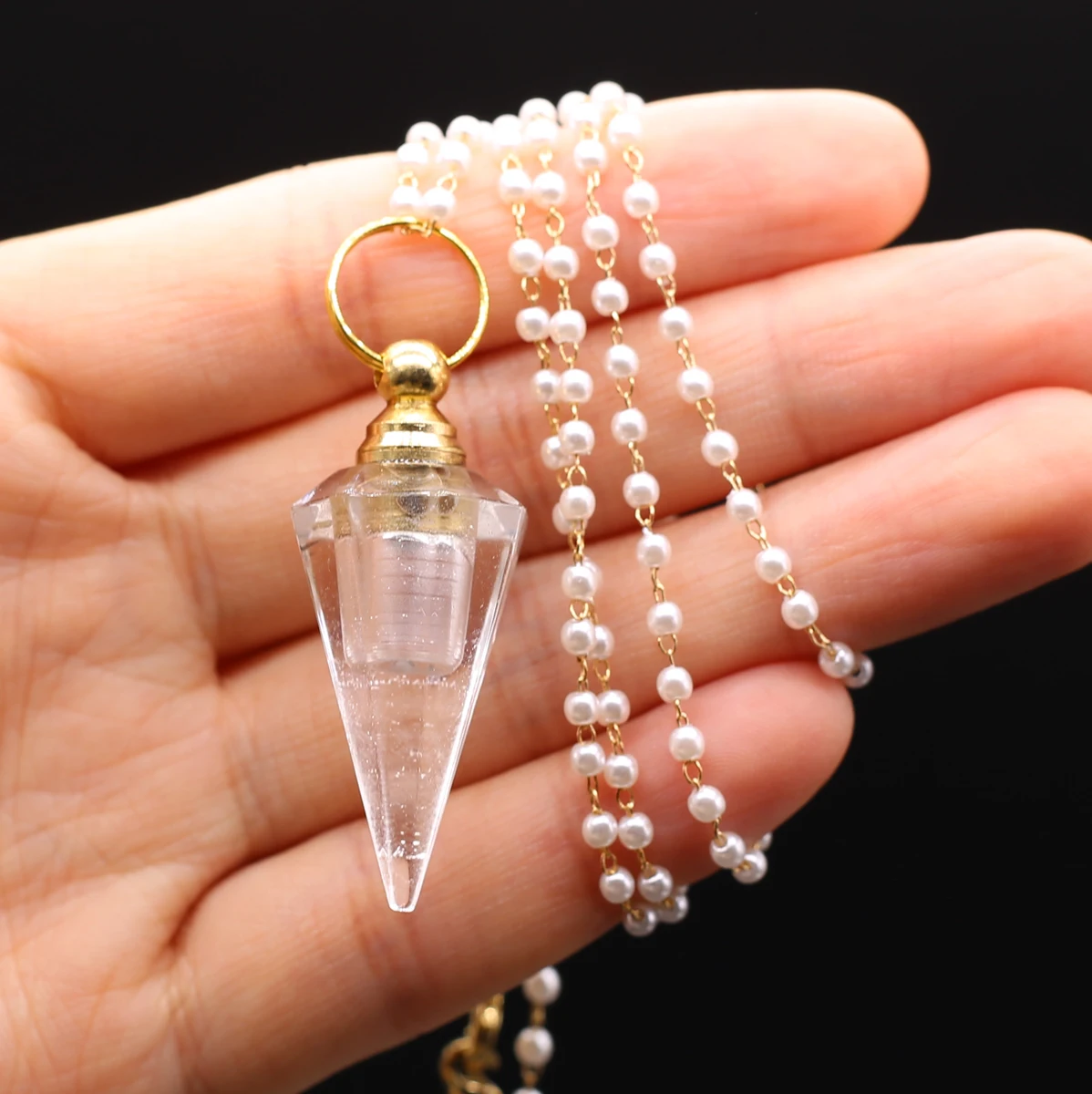 Natural Gemstone Pendant Necklace Gold Color Beads Chain Perfume Bottle Pendulum Necklace for Women Jewelry Party Gifts
Natural Gemstone Pendant Necklace Gold Color Beads Chain Perfume Bottle Pendulum Necklace for Women Jewelry Party Gifts