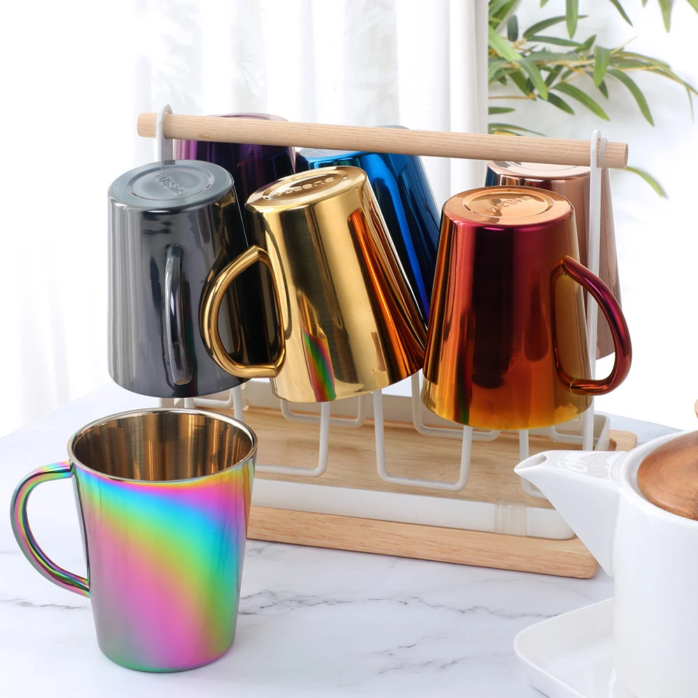 300ml Stainless Steel Coffee Mug Portable Milk Cup With Handle Double Wall Rainbow Cups Travel Tumbler Milk Tea Mugs
300ml Stainless Steel Coffee Mug Portable Milk Cup With Handle Double Wall Rainbow Cups Travel Tumbler Milk Tea Mugs