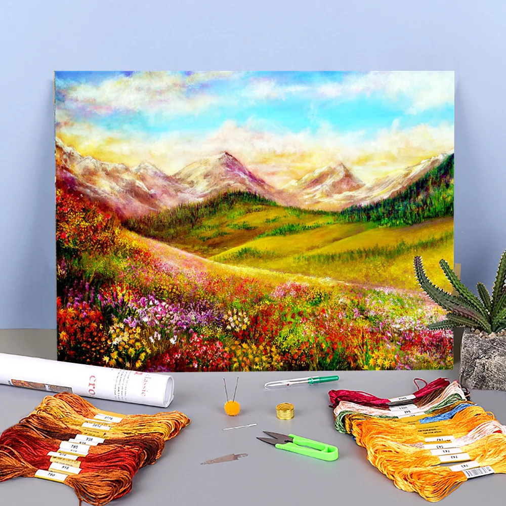 Natural Scenery Alpine Spring Printed 11CT Cross-Stitch DIY Embroidery Complete Kit DMC Threads Painting Sewing Different
Natural Scenery Alpine Spring Printed 11CT Cross-Stitch DIY Embroidery Complete Kit DMC Threads Painting Sewing Different