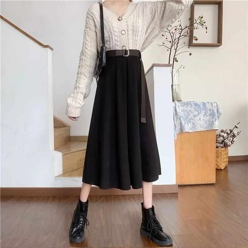 Solid Skirts Women Mid-calf High Waist Friends Korean Style Elegant College Spring Autumn All-match Jupe Mujer Faldas Female Ins
Solid Skirts Women Mid-calf High Waist Friends Korean Style Elegant College Spring Autumn All-match Jupe Mujer Faldas Female Ins