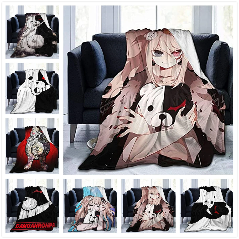 Одеяло Monokuma, Фланелевое покрывало для кровати, автомобиля и украшения дома 
Одеяло Monokuma, Фланелевое покрывало для кровати, автомобиля и украшения дома